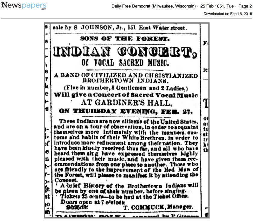 Sons of the Forest cncert advert 1851 Milwaukee copy.jpg